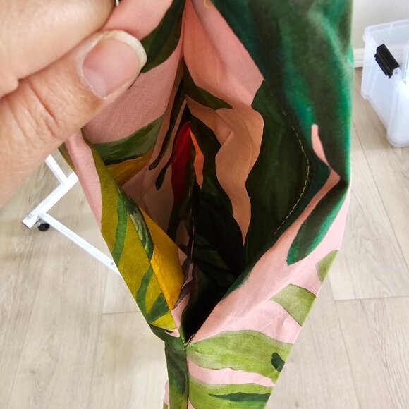 FARM Rio Fruit Print Mini Dress Puff Sleeves Cotton Yellow Pink Green Small - Picture 10 of 10